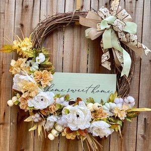 Handmade Home sweet home fall wreath
